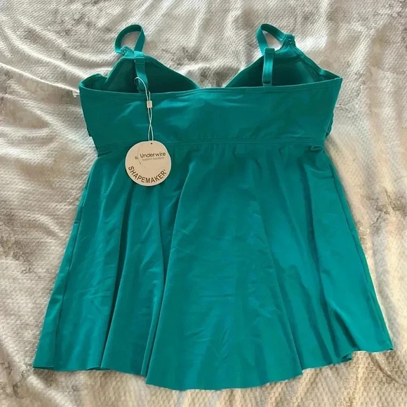 Coco Reef SEA BLUE Contours Diamond Underwire Wrap Tankini Top 12/36C - Picture 5 of 6